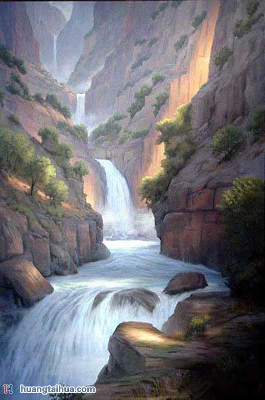 山川峡谷里的瀑布山川峡谷里的瀑布作品图片