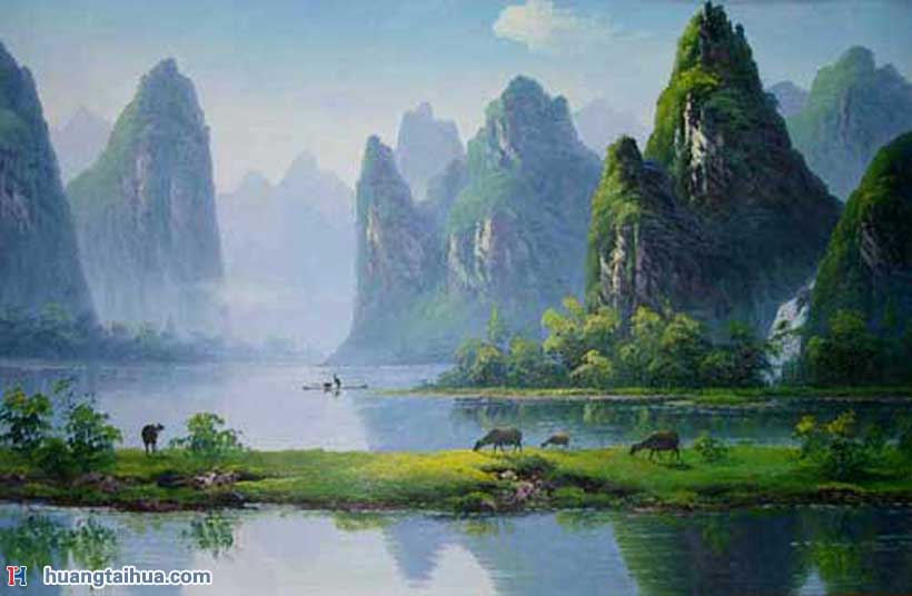 春季精品春天作品图片桂林山下漓江边的牛群